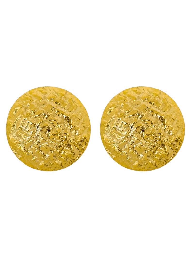 Brinco Folheado a Ouro 18k e Prata Botton Martelado