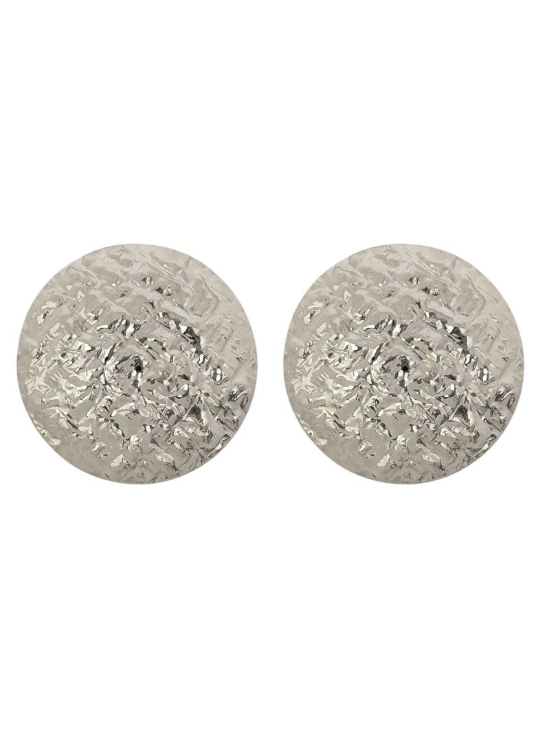 Brinco Folheado a Ouro 18k e Prata Botton Martelado