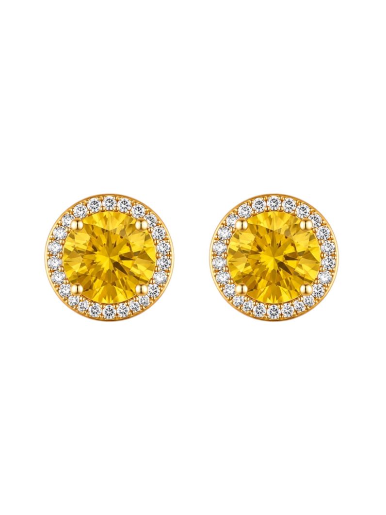 Brinco Folheado a Ouro 18k e Prata Circulo Cravejado