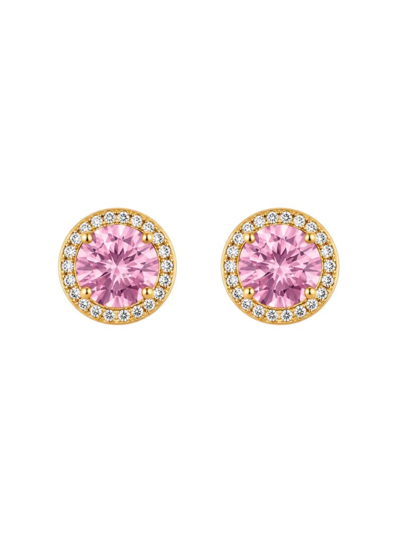 Brinco Folheado a Ouro 18k e Prata Circulo Cravejado