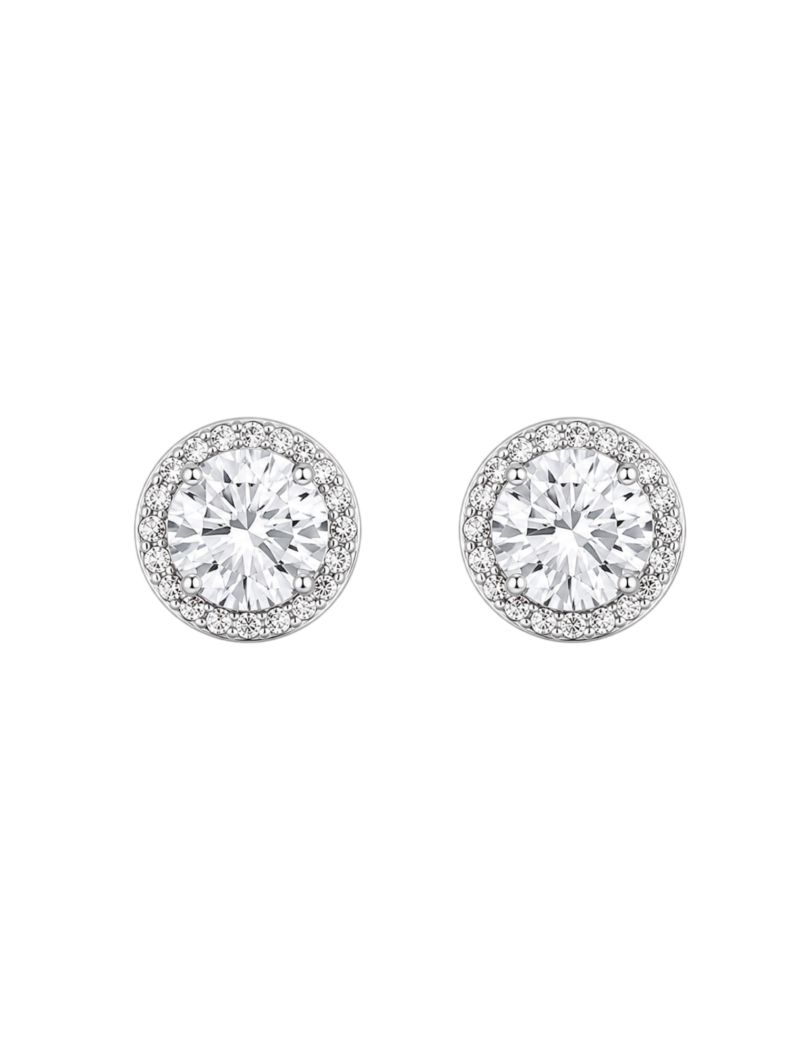 Brinco Folheado a Ouro 18k e Prata Circulo Cravejado