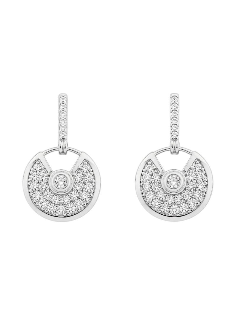 Brinco Folheado a Ouro 18k e Prata Circulo Cravejado