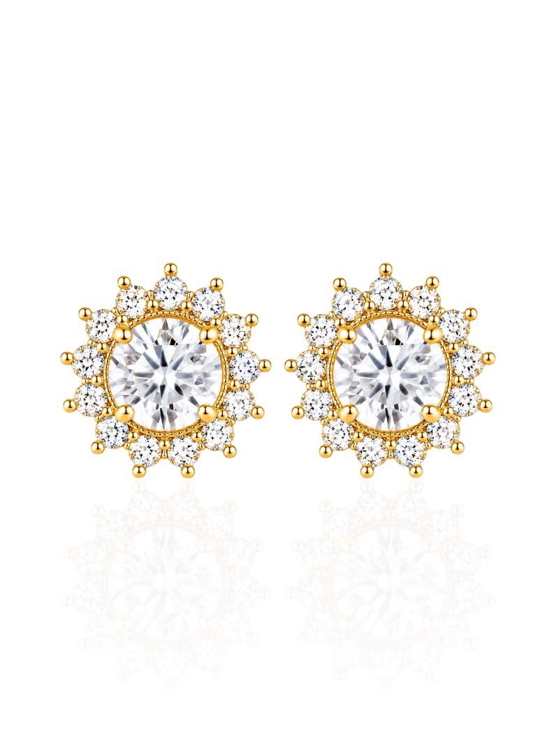 Brinco Folheado a Ouro 18k e Prata Circulo Cravejado Com Cristal Colorido