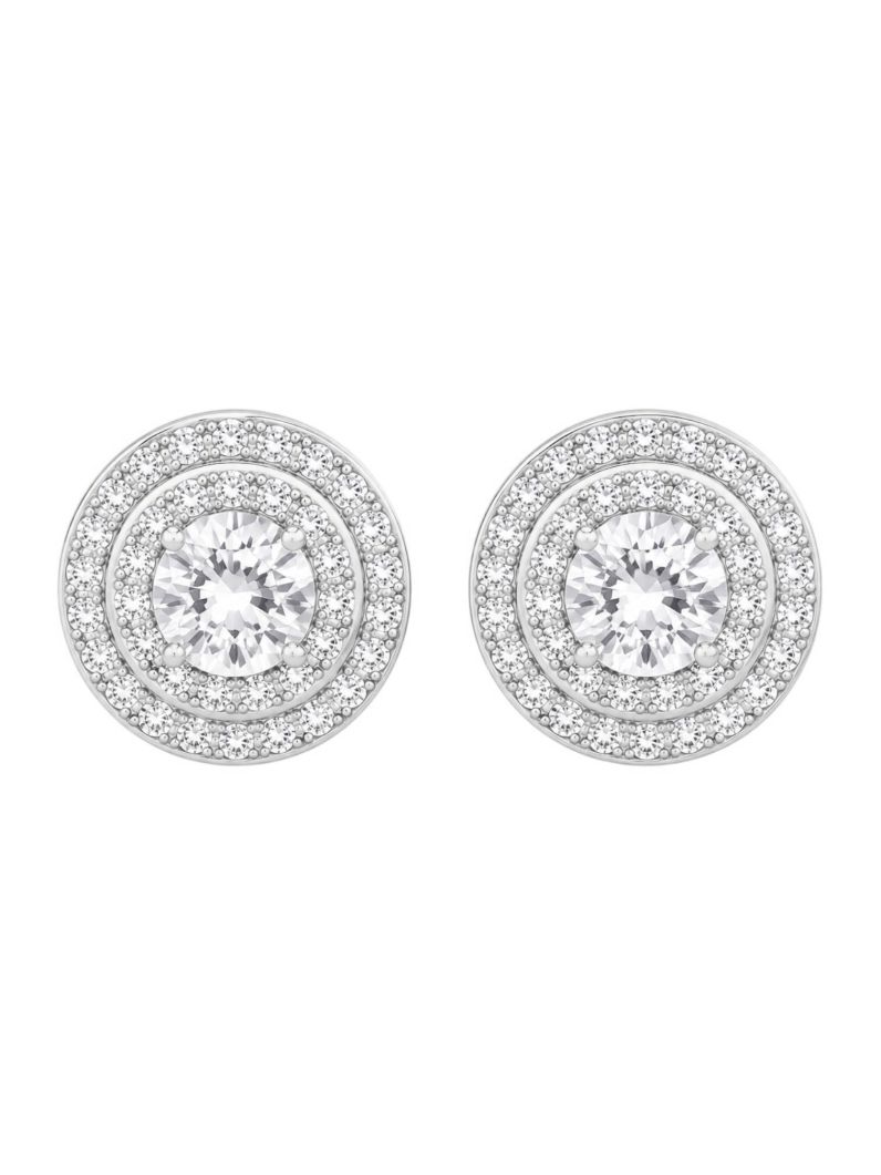 Brinco Folheado a Ouro 18k e Prata Circulo Cravejado com Ponto de Luz