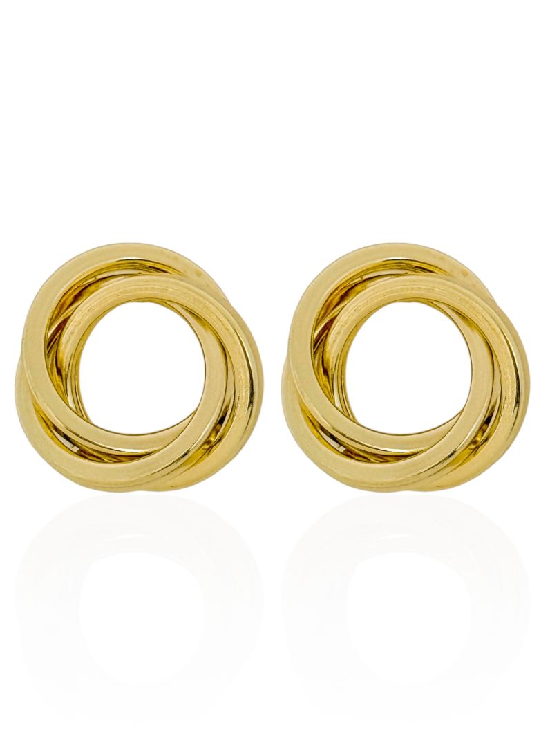 Brinco Folheado a Ouro 18k e Prata Circulo De Fios Quadrados