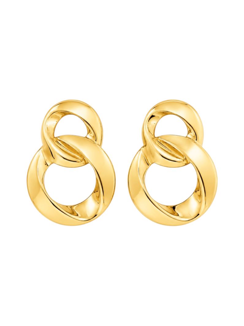 Brinco Folheado a Ouro 18k e Prata Círculo Duplo Vazado