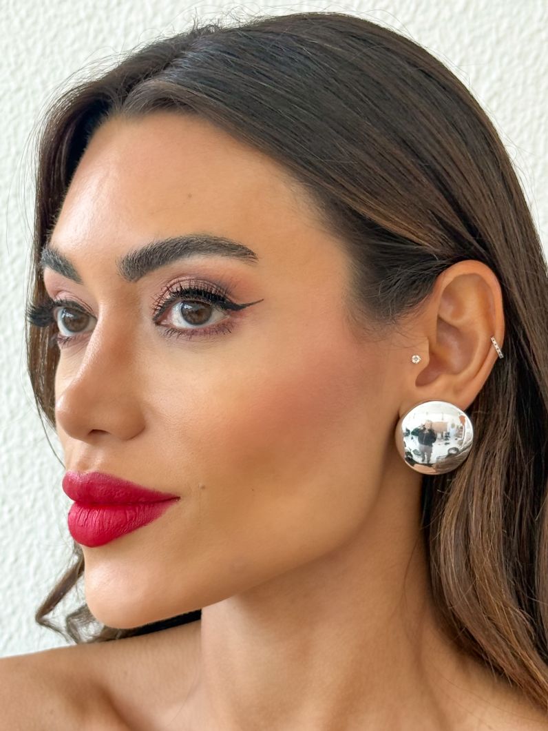 Brinco Folheado a Ouro 18k e Prata Círculo Liso