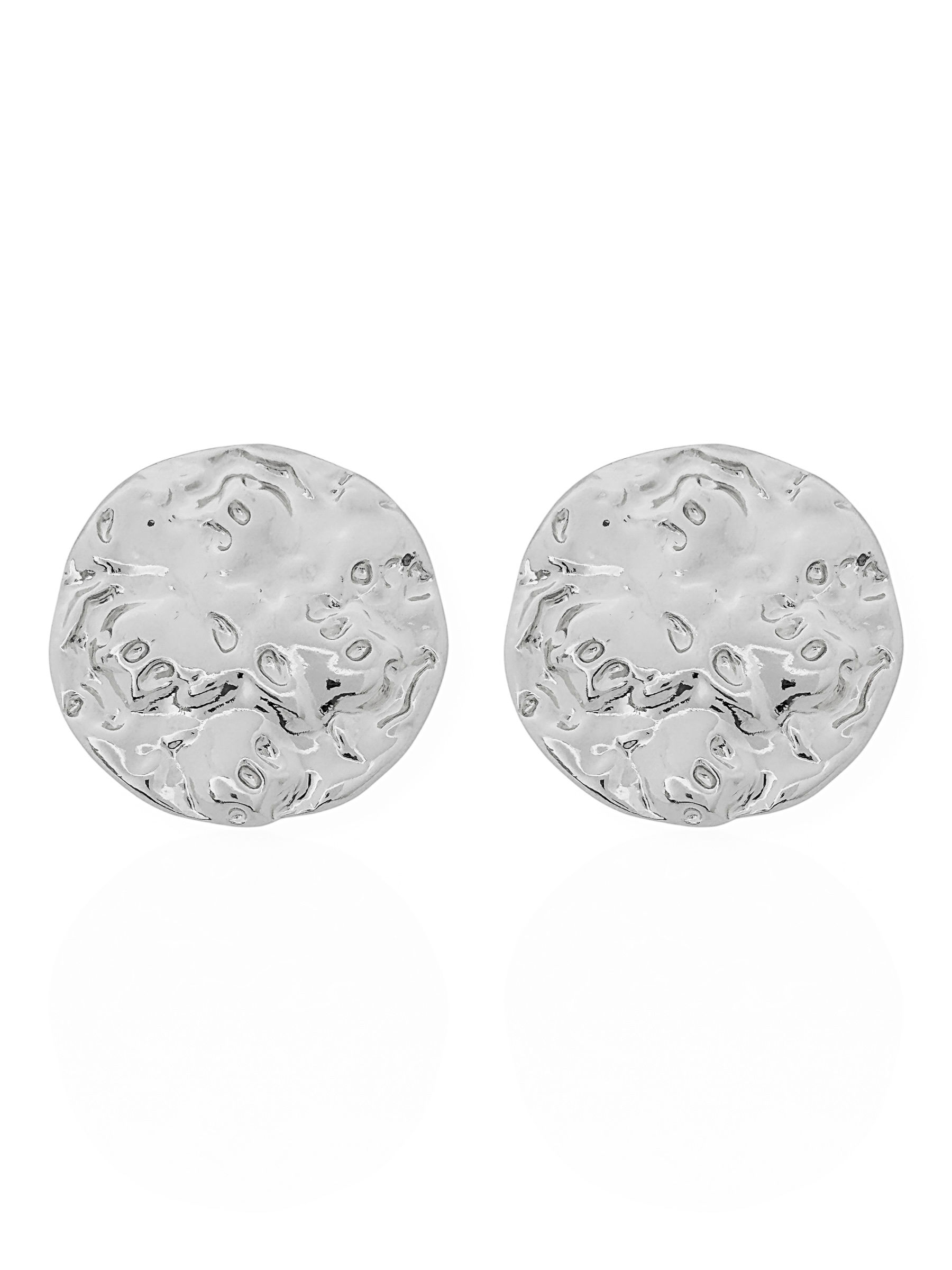 Brinco Folheado a Ouro 18k e Prata Círculo Martelado