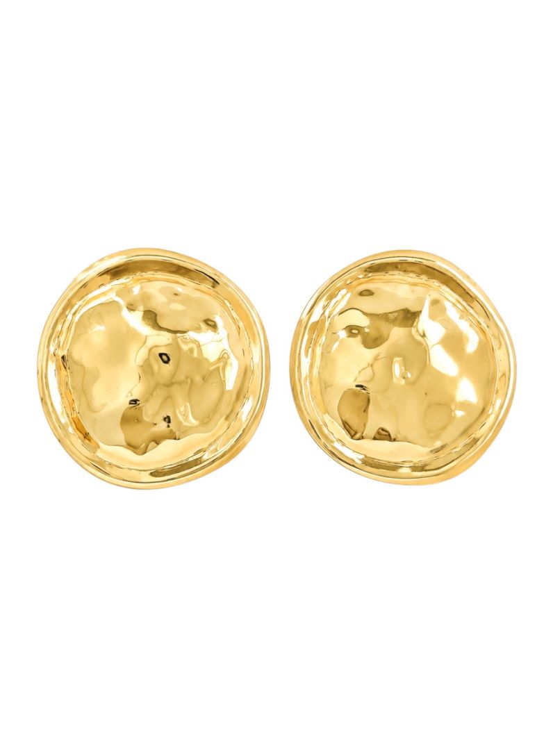 Brinco Folheado a Ouro 18k e Prata Circulo Martelado