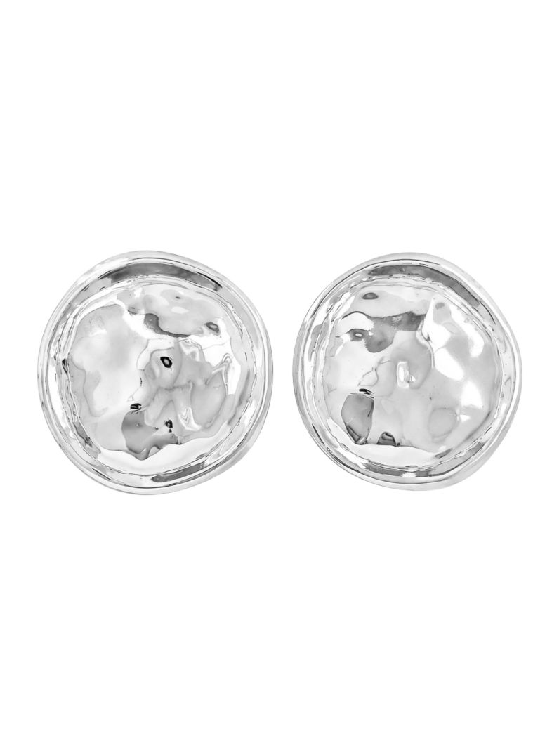 Brinco Folheado a Ouro 18k e Prata Circulo Martelado