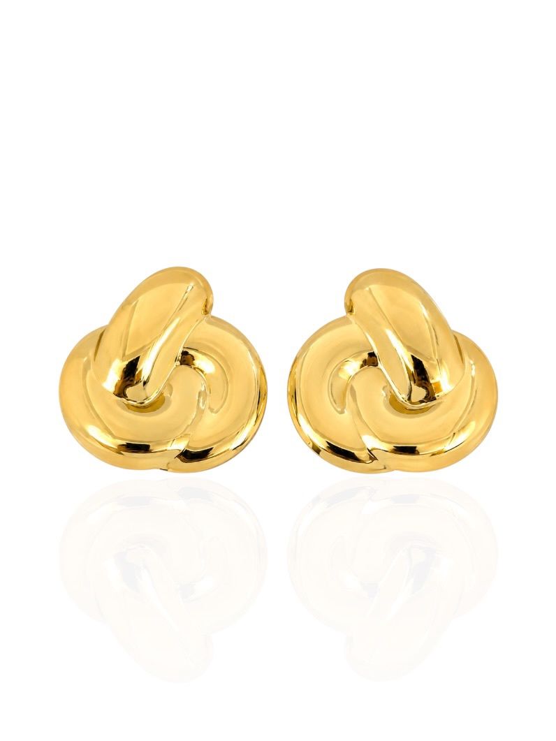 Brinco Folheado a Ouro 18k e Prata Circulo Enrolados