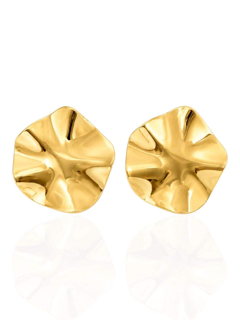 Brinco Folheado a Ouro 18k e Prata Circulo Ondulado