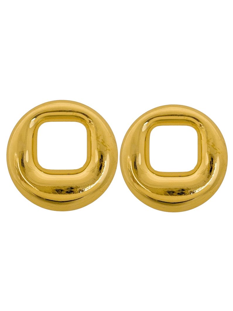 Brinco Folheado a Ouro 18k e Prata Circulo Vazado