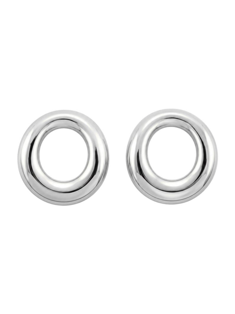 Brinco Folheado a Ouro 18k e Prata Circulo Vazado Organico