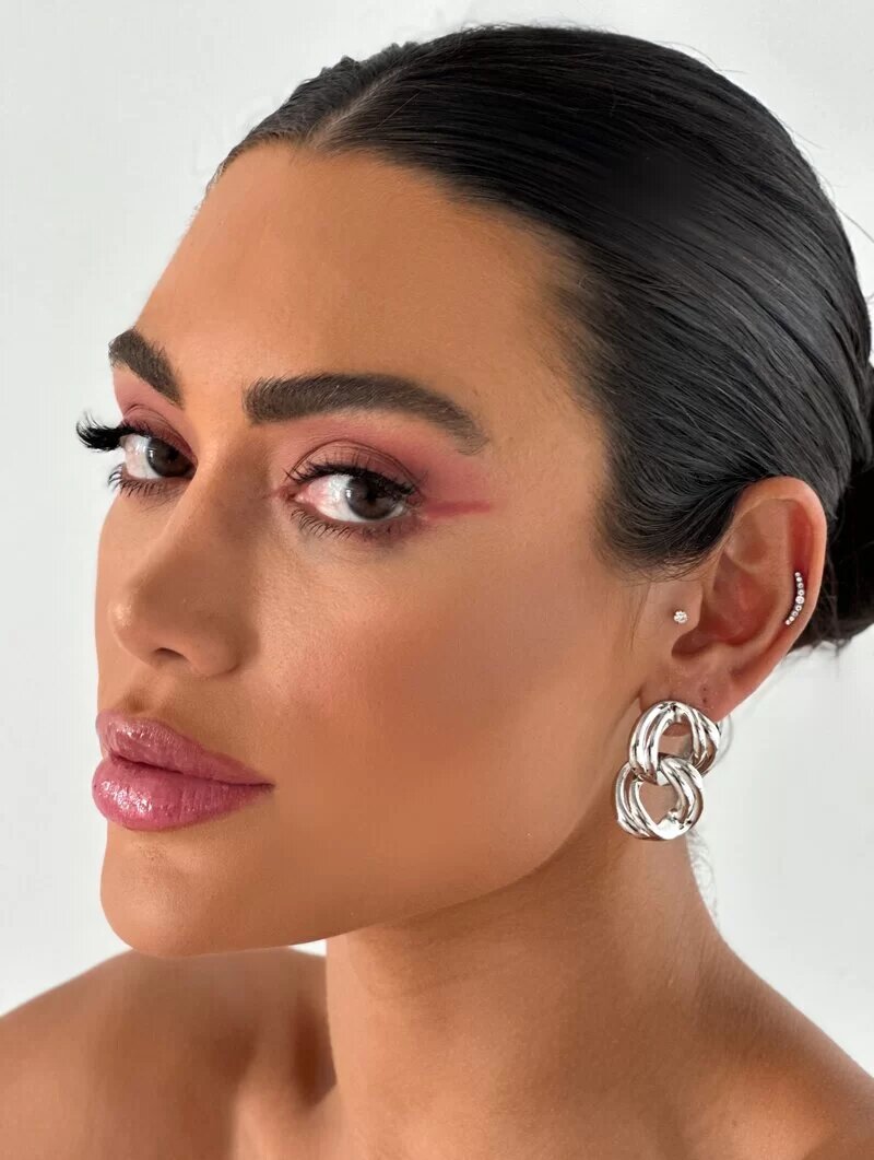 Brinco Folheado a Ouro 18k e Prata Circulos Entrelaçados