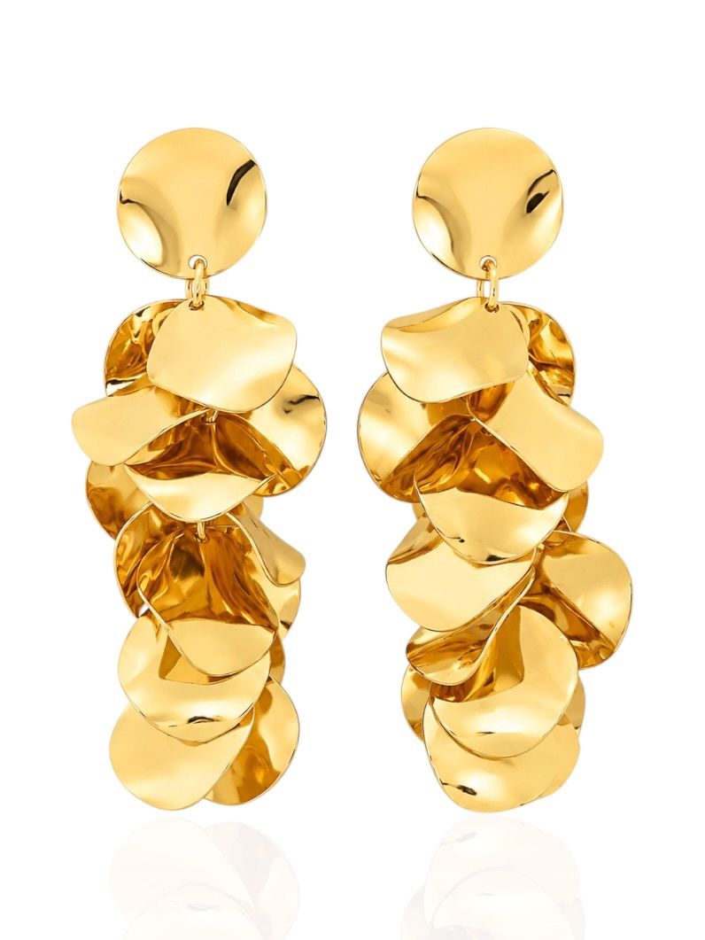 Brinco Folheado a Ouro 18k e Prata Circulos Longo