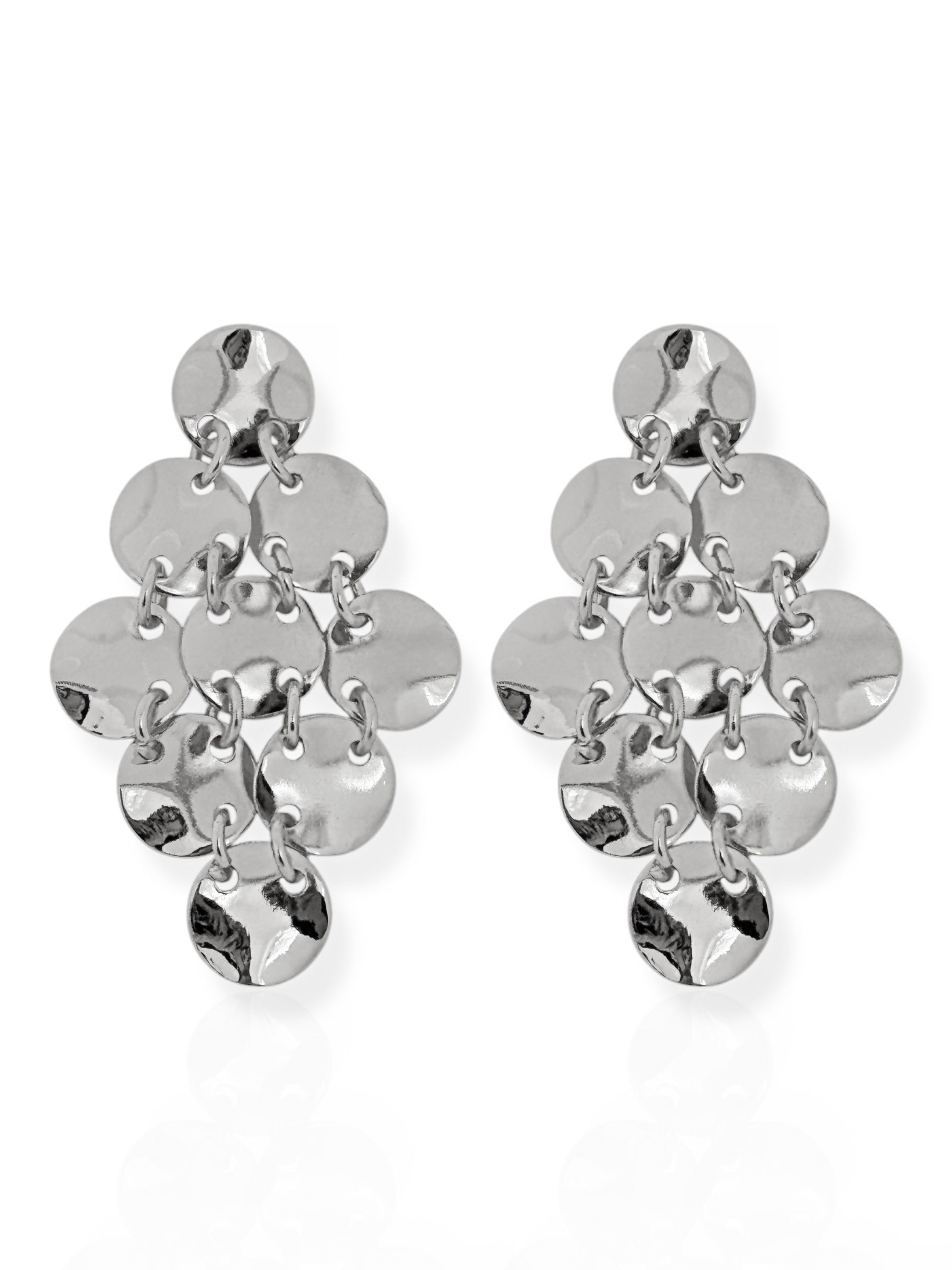 Brinco Folheado a Prata Cascata Medalas