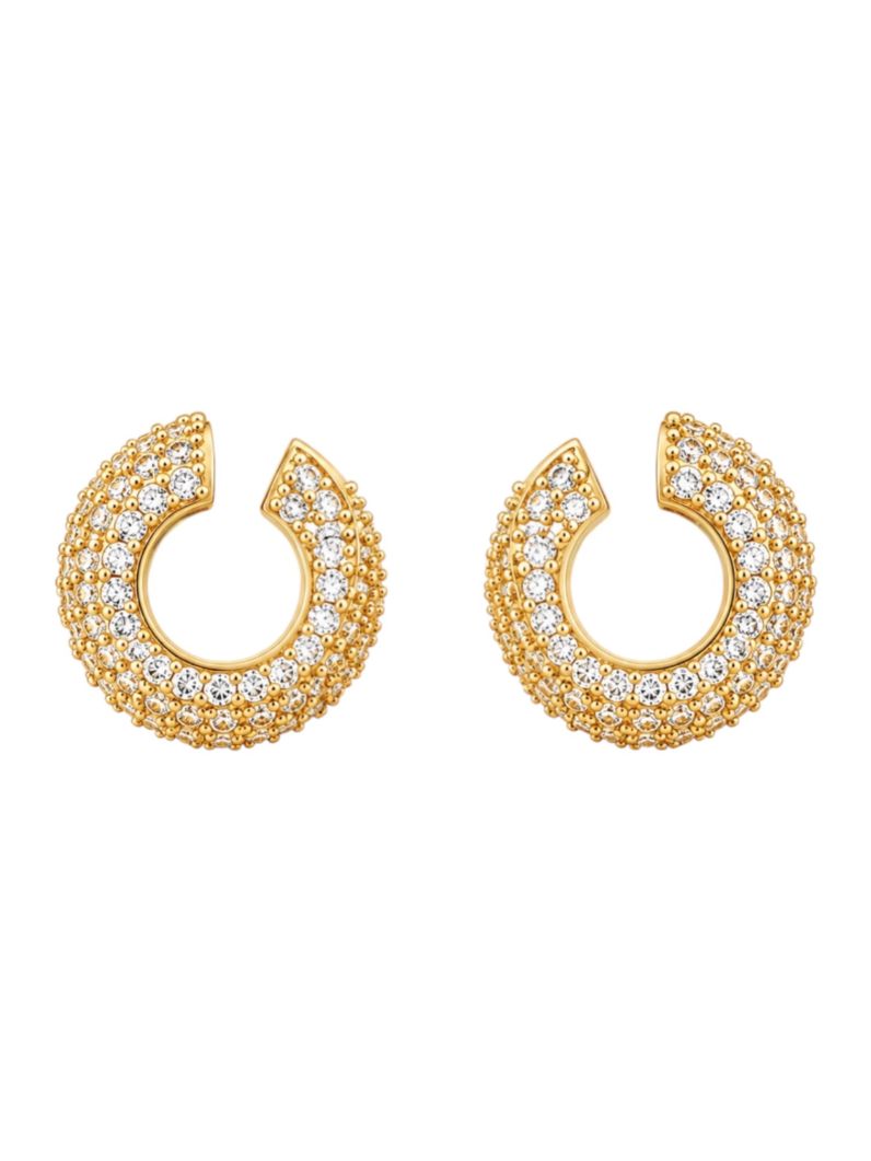 Brinco Folheado a Ouro 18k e Prata Cravejado