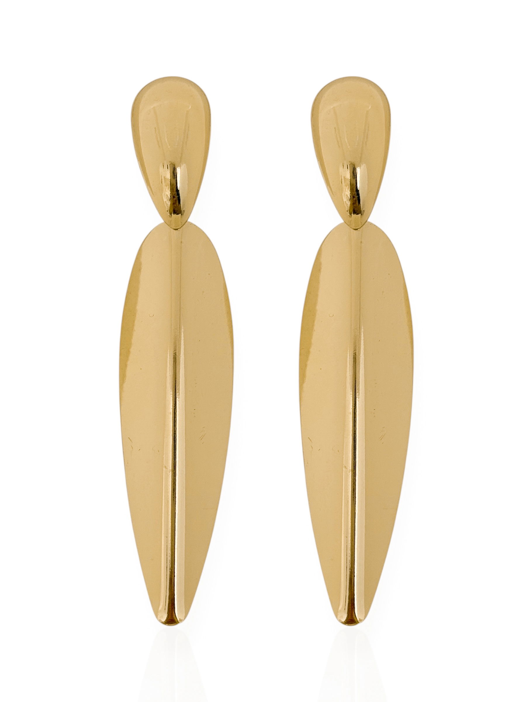 Brinco Folheado a Ouro 18k e Prata Curvado Liso