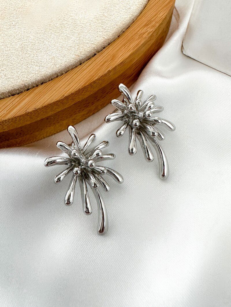 Brinco Folheado a Ouro 18k e Prata Dente de Leão