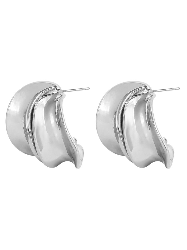 Brinco Folheado a Ouro 18k e Prata Design Argola Martelado