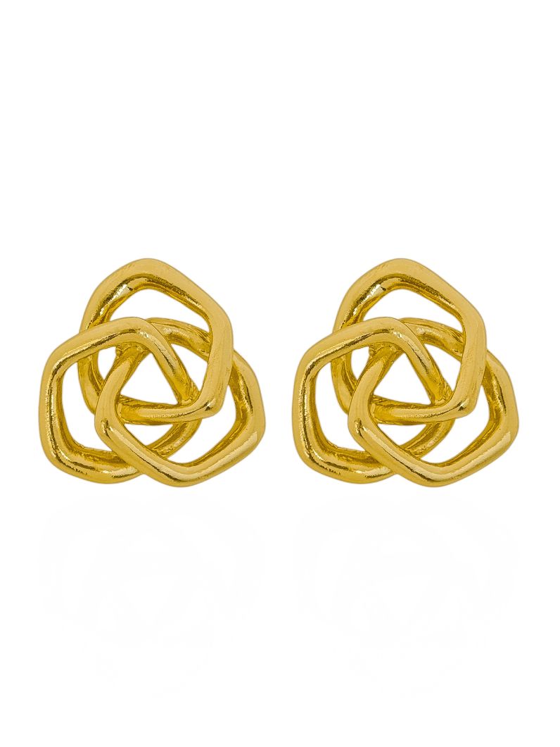 Brinco Folheado a Ouro 18k e Prata Design Aros Organicos