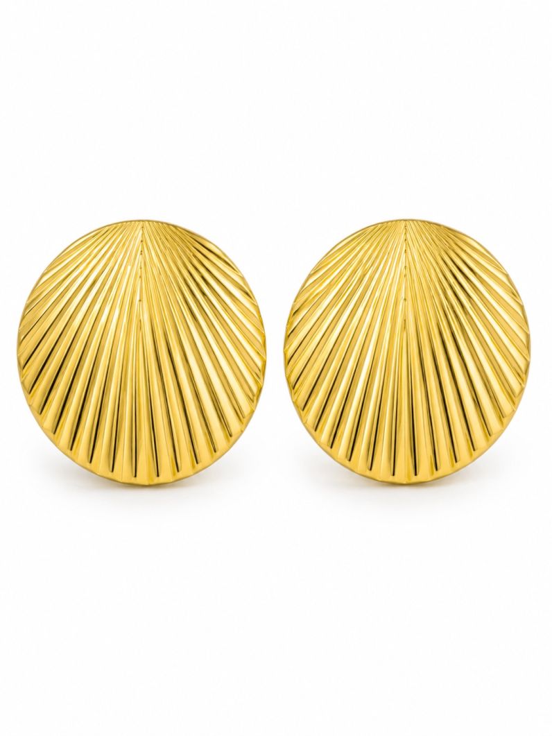 Brinco Folheado a Ouro 18k e Prata Design Circulo Texturizado