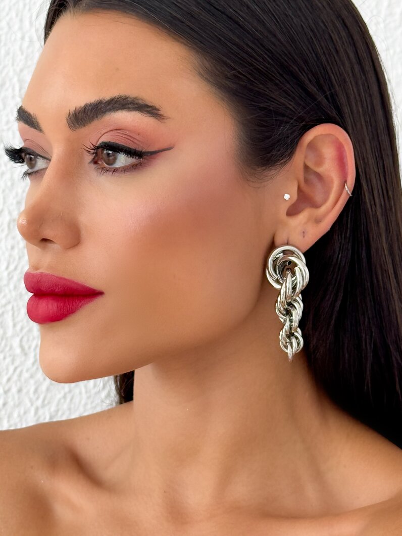 Brinco Folheado a Ouro 18k e Prata Design Cordão Baiano