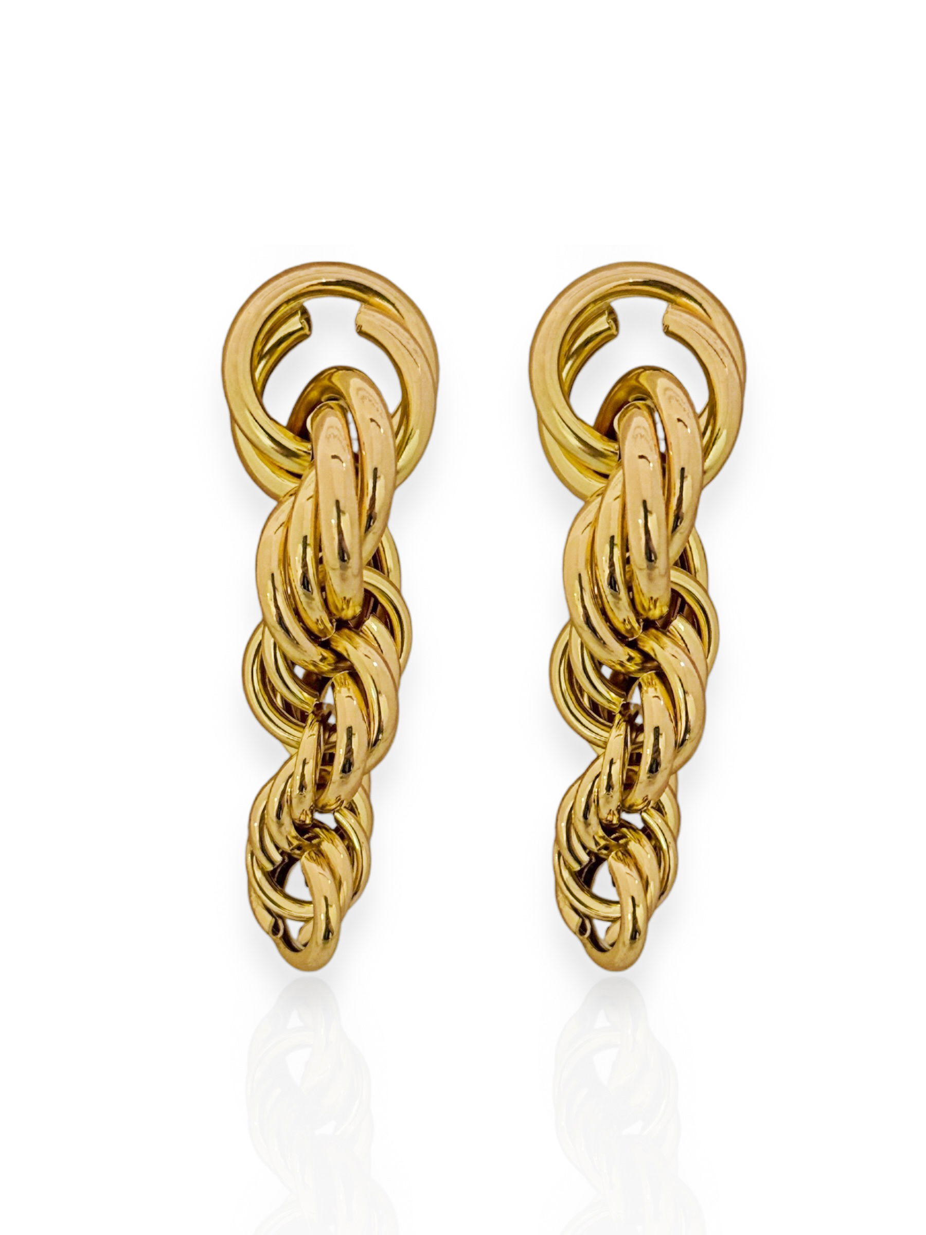 Brinco Folheado a Ouro 18k e Prata Design Cordão Baiano