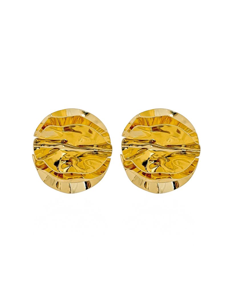 Brinco Folheado a Ouro 18k e Prata Design Esfera Moderna