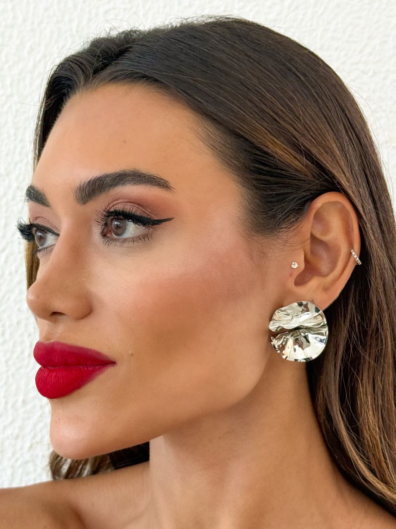Brinco Folheado a Ouro 18k e Prata Design Esfera Moderna