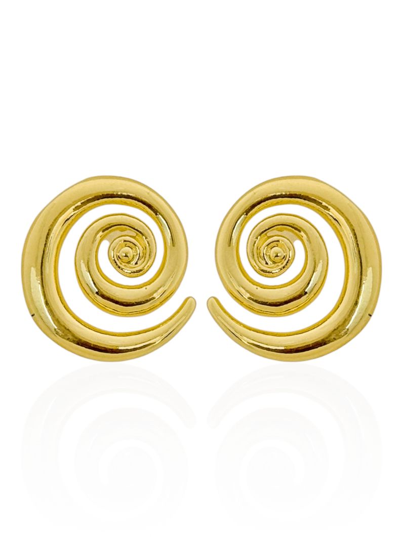 Brinco Folheado a Ouro 18k e Prata Design Espiral