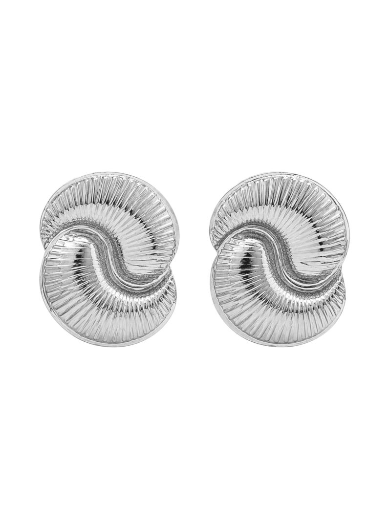 Brinco Folheado a Ouro 18k e Prata Design Espiral Detalhada
