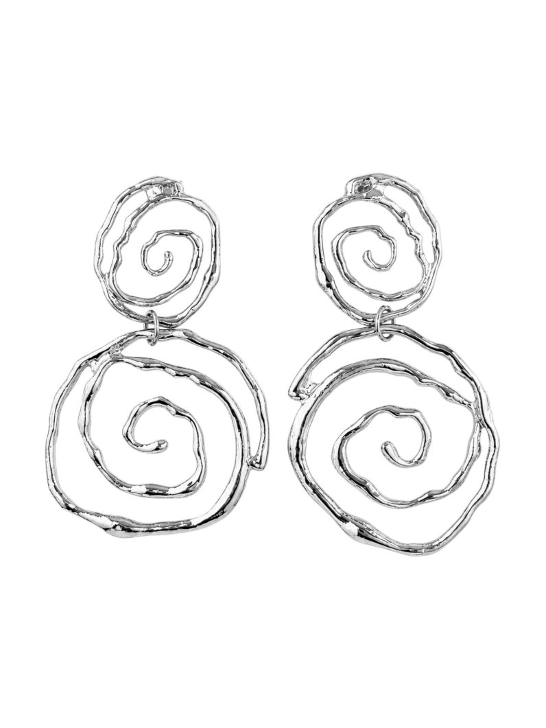 Brinco Folheado a Ouro 18k e Prata Design Espiral Organica