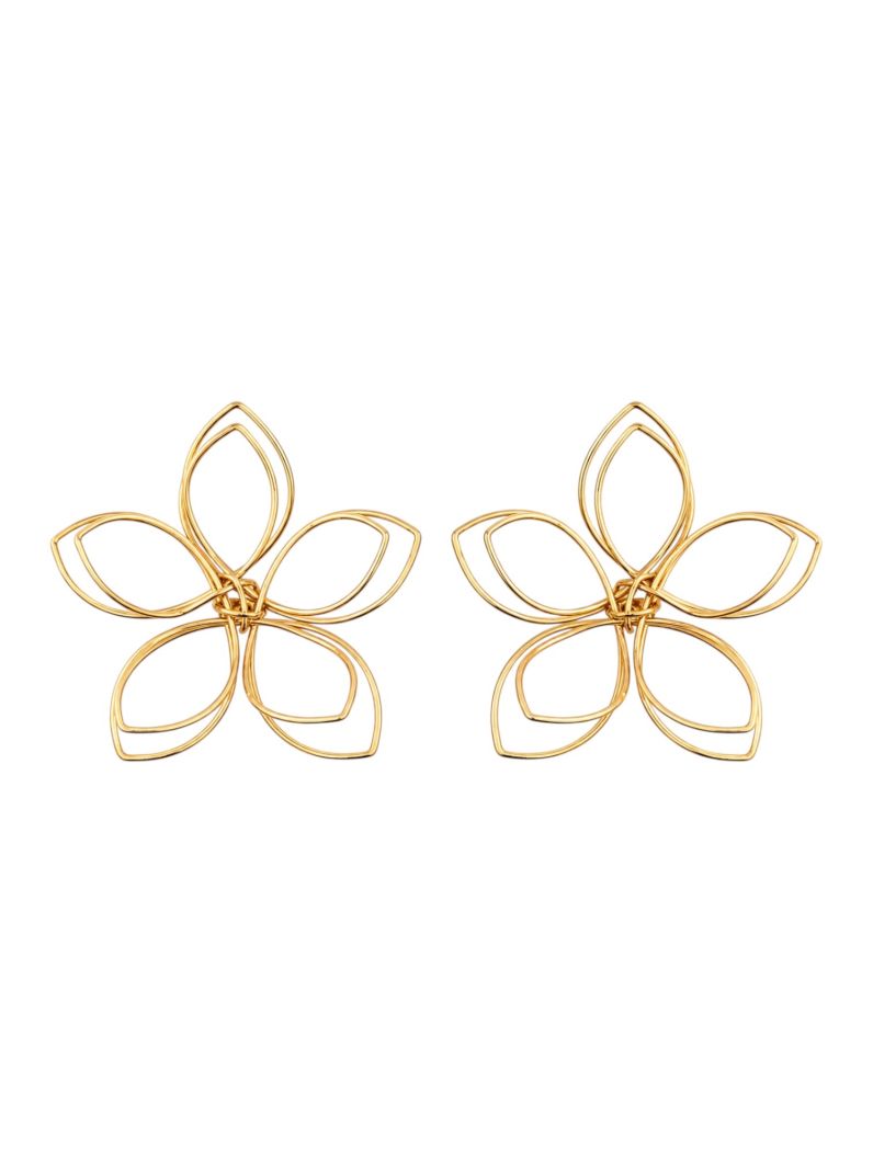 Brinco Folheado a Ouro 18k e Prata Design Fios de Flor