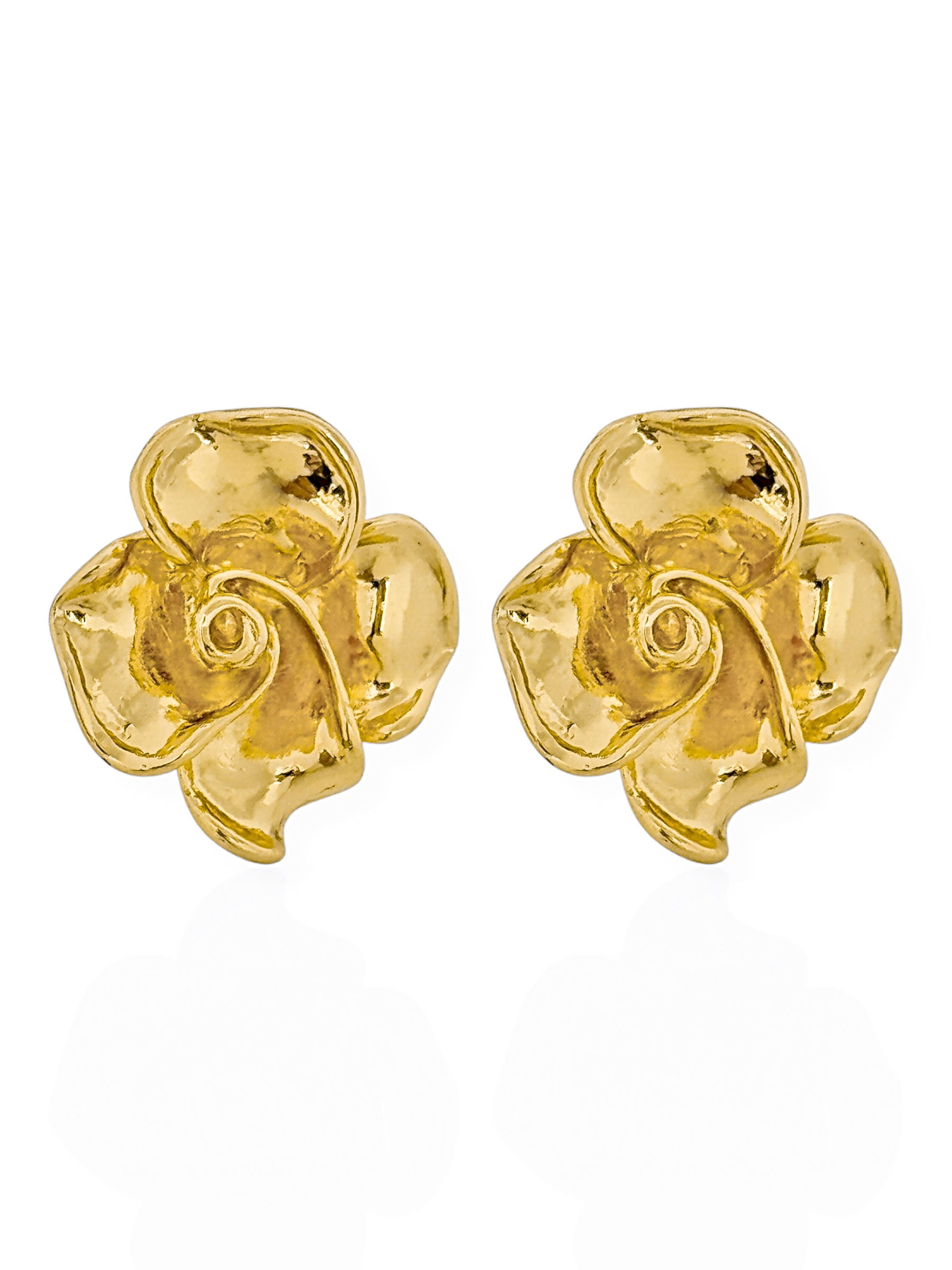 Brinco Folheado a Ouro 18k e Prata Design Flor