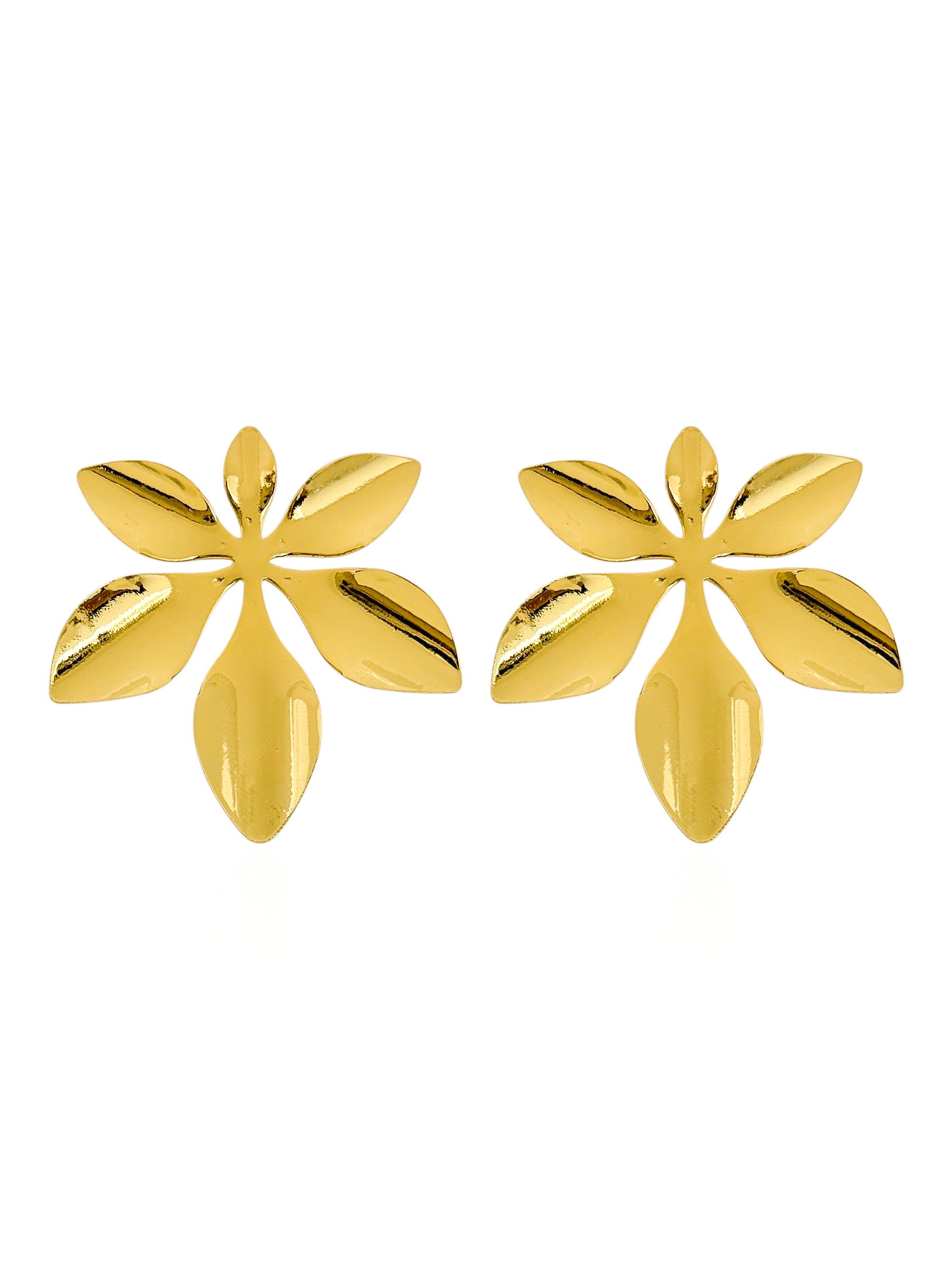 Brinco Folheado a Ouro 18k e Prata Design Flor Lisa
