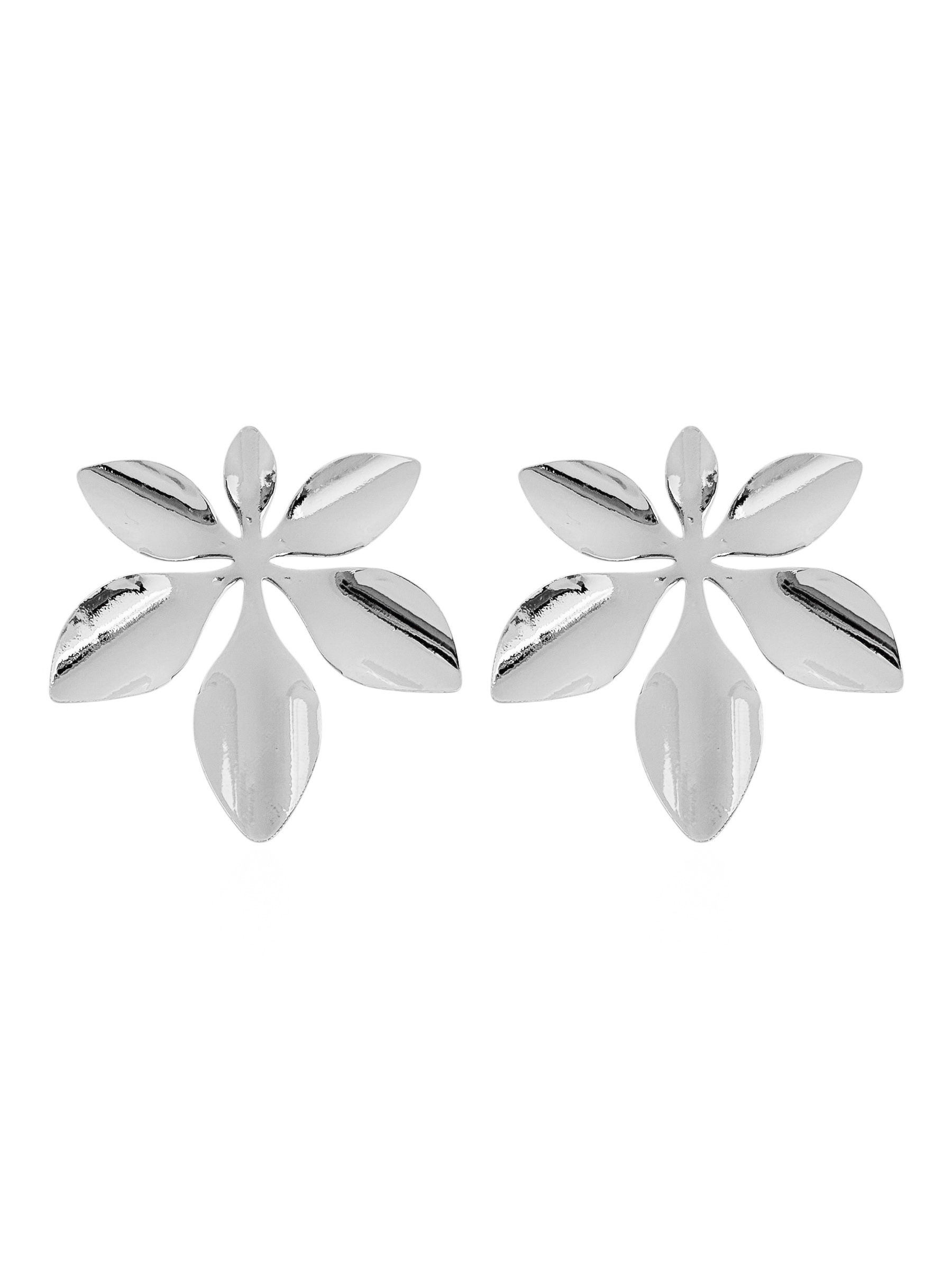 Brinco Folheado a Ouro 18k e Prata Design Flor Lisa