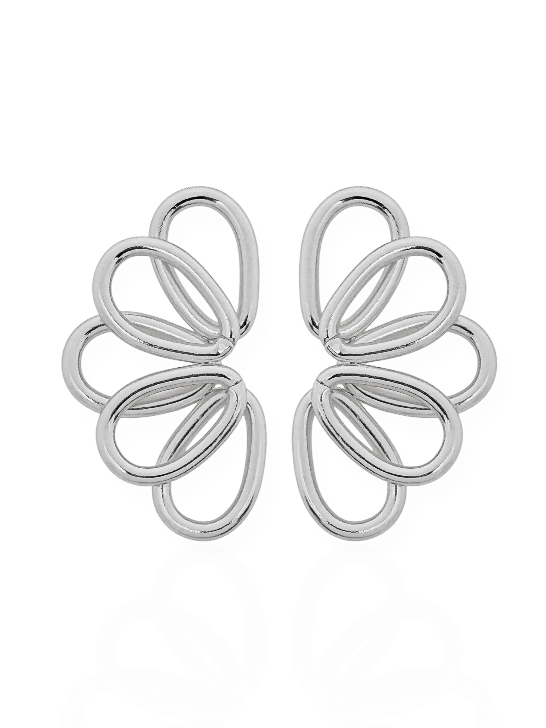 Brinco Folheado a Ouro 18k e Prata Design Flor Vazada