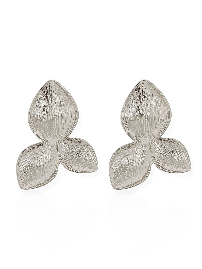 Brinco Folheado a Ouro 18k e Prata Design Folha Texturizada