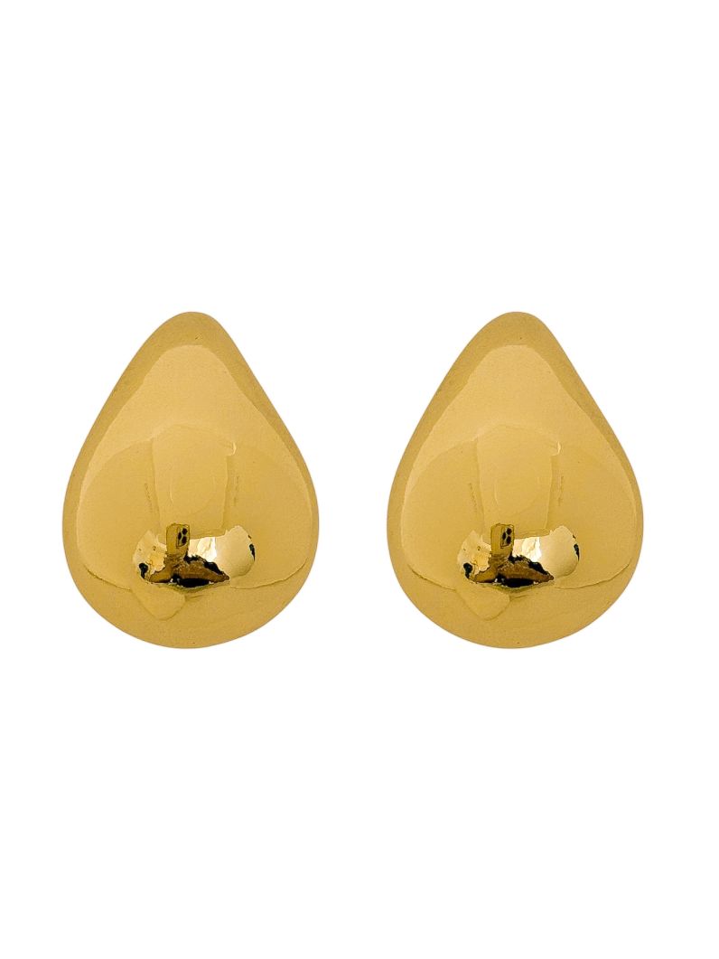 Brinco Folheado a Ouro 18k e Prata Design Gota Curva