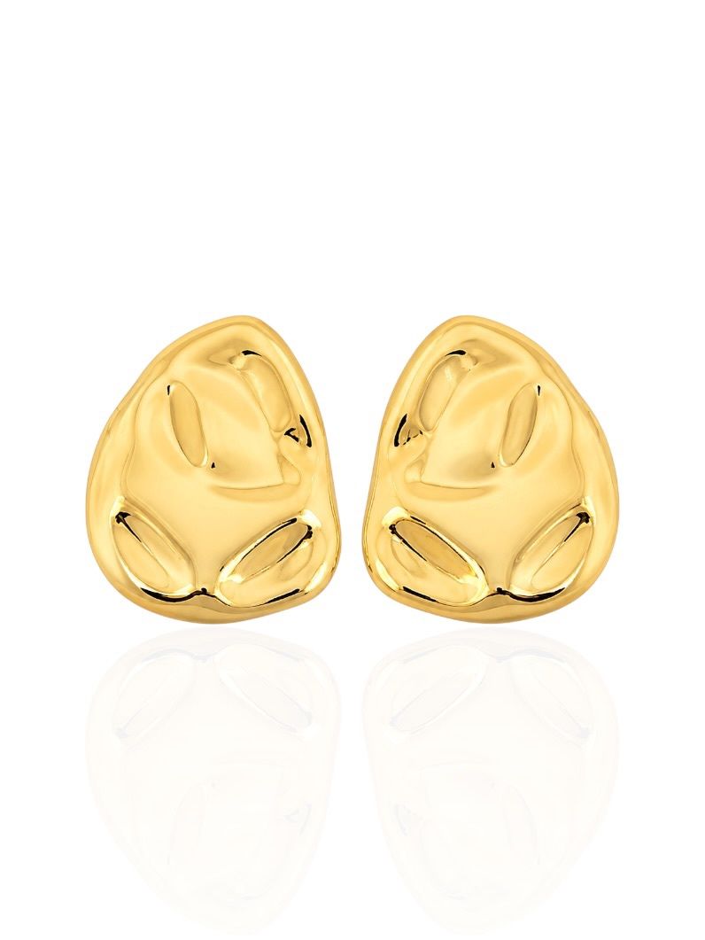 Brinco Folheado a Ouro 18k e Prata Design Gota Maxi Organica