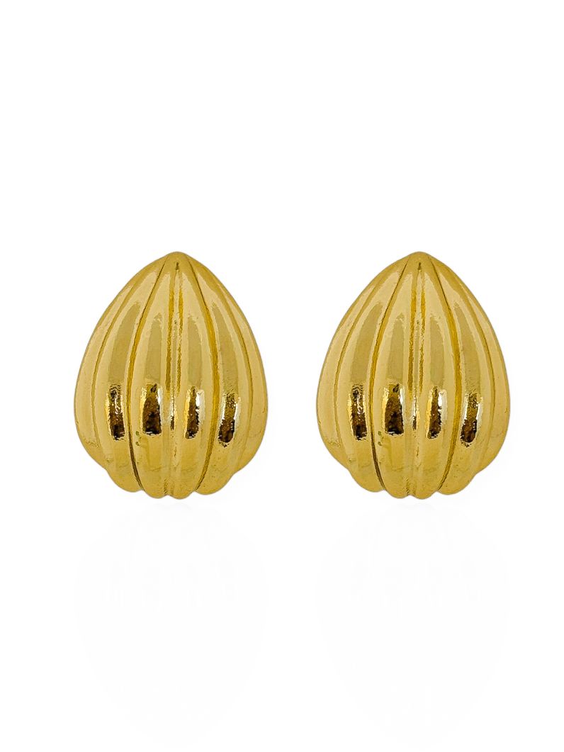 Brinco Folheado a Ouro 18k e Prata Design Gota Moderna Detalhada