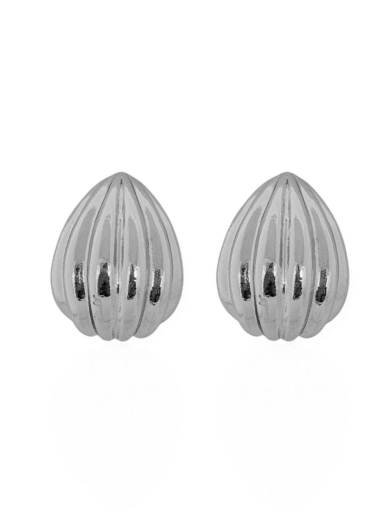 Brinco Folheado a Ouro 18k e Prata Design Gota Moderna Detalhada