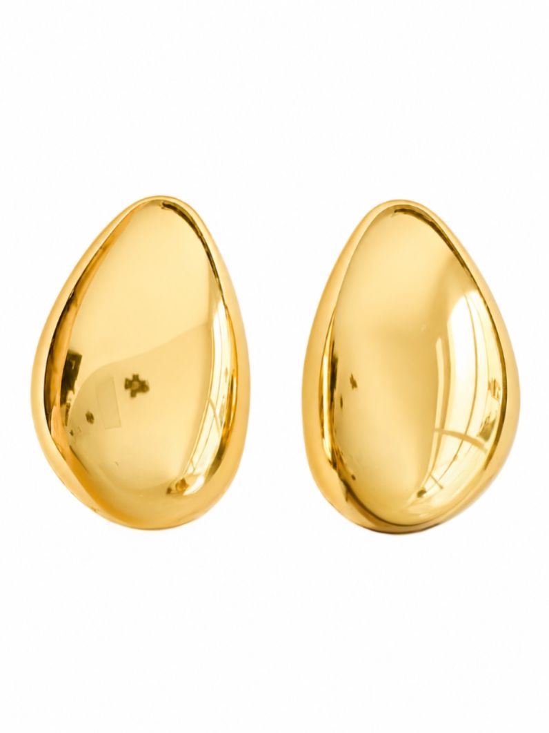 Brinco Folheado a Ouro 18k e Prata Design Gota Moderna Lisa