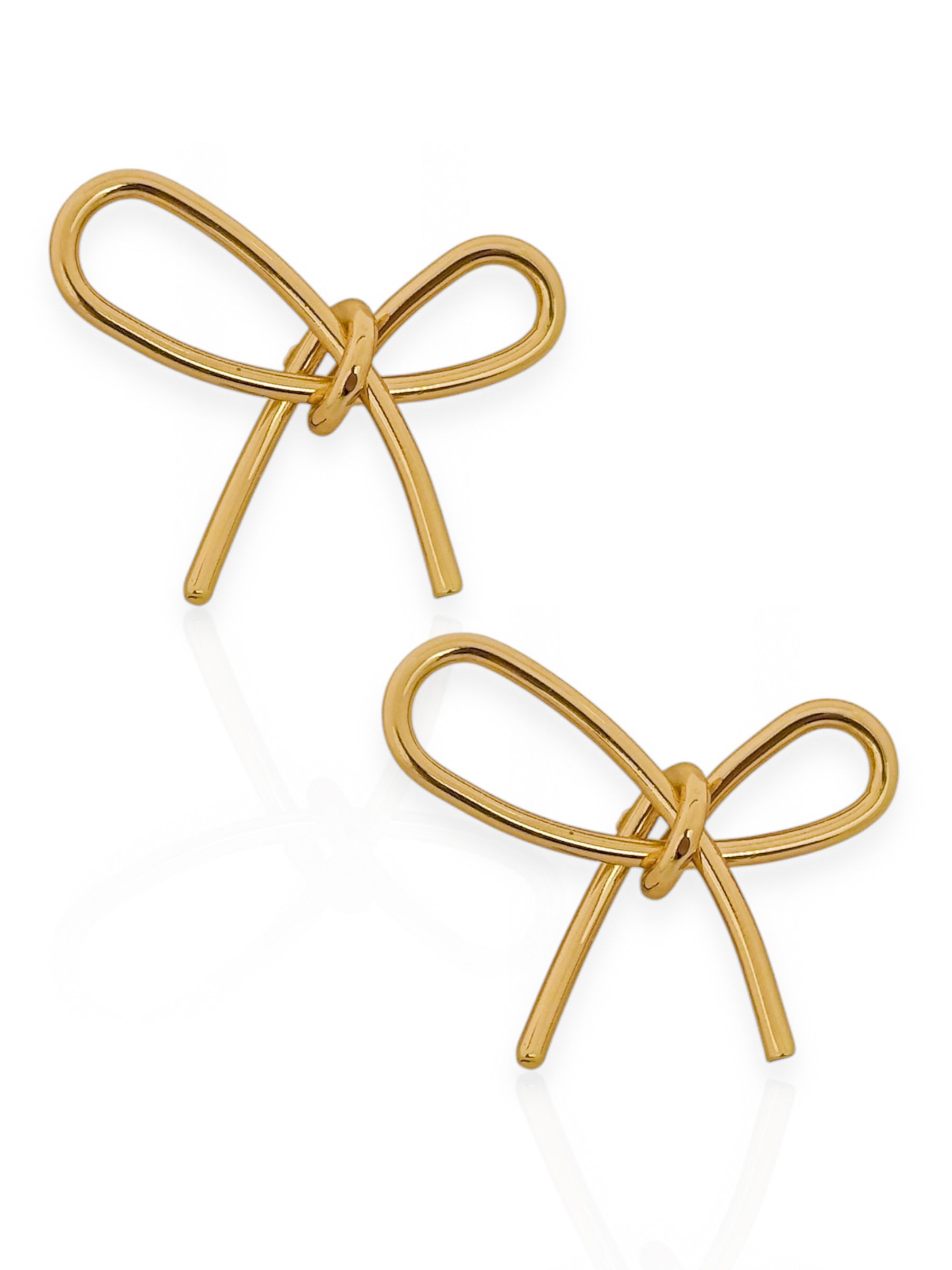 Brinco Folheado a Ouro 18k e Prata Design Laço