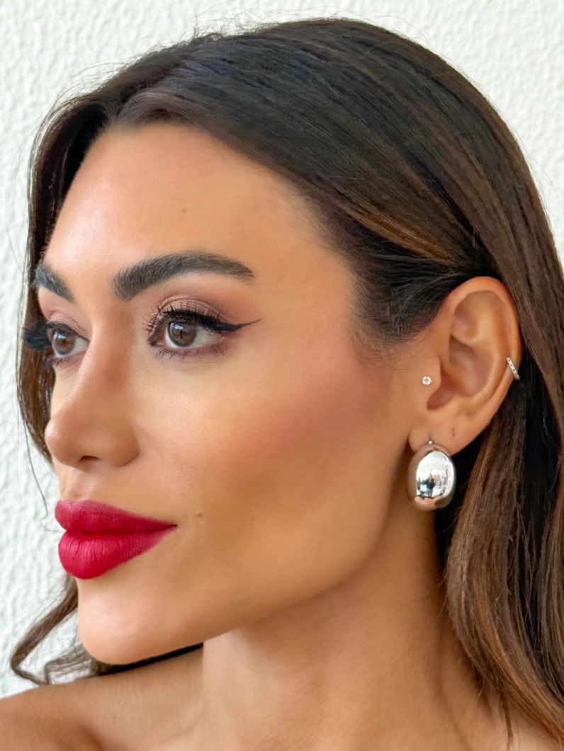 Brinco Folheado a Ouro 18k e Prata Design Liso