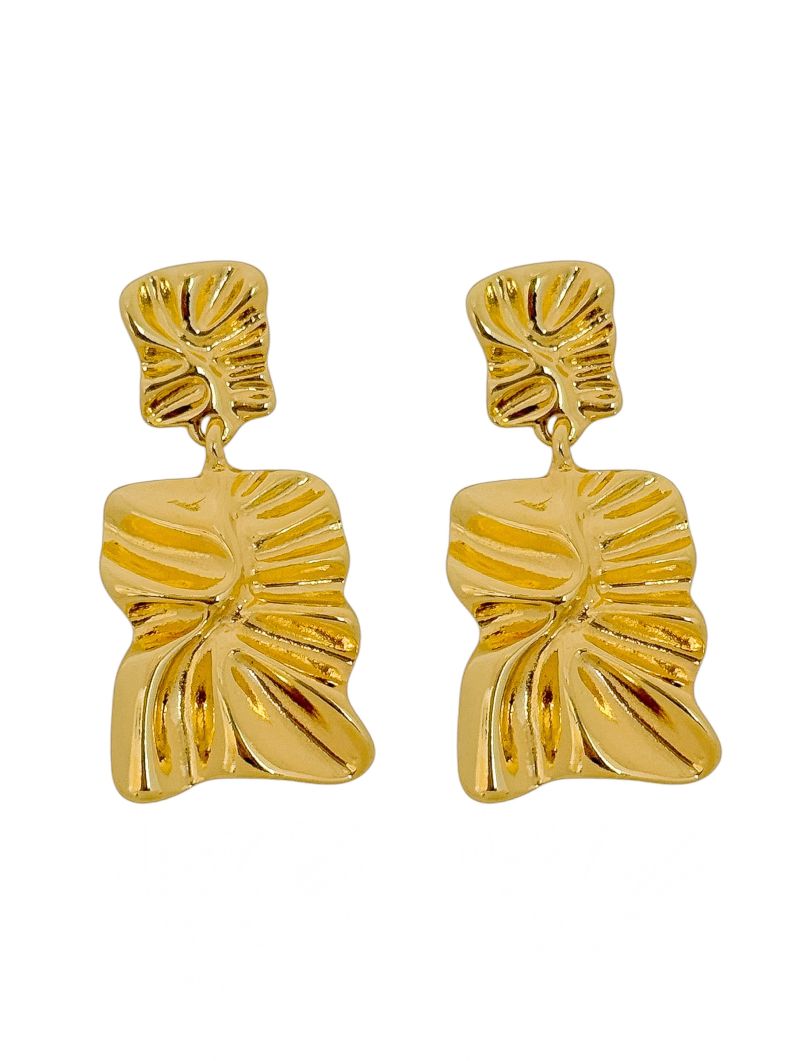 Brinco Folheado a Ouro 18k e Prata Design Martelado