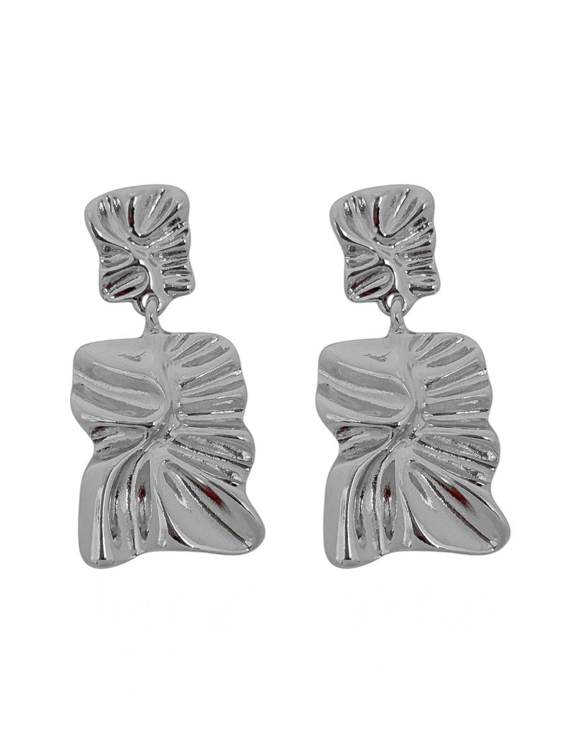 Brinco Folheado a Ouro 18k e Prata Design Martelado