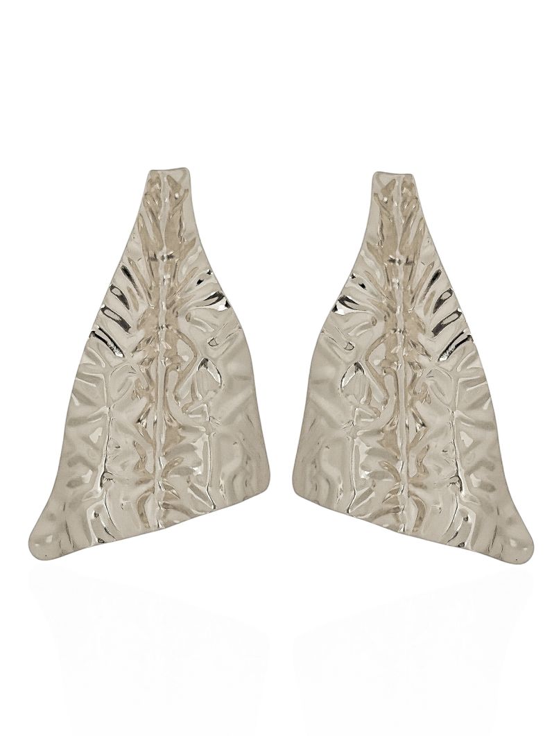 Brinco Folheado a Ouro 18k e Prata Design Martelado Maxi